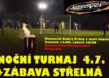 Střelná zve na Memoriál Ondry Vrány v malé kopané