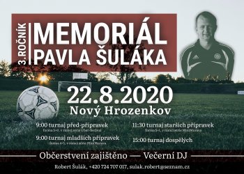 V Novém Hrozenkově se uskuteční 3. ročník Memoriálu Pavla Šuláka