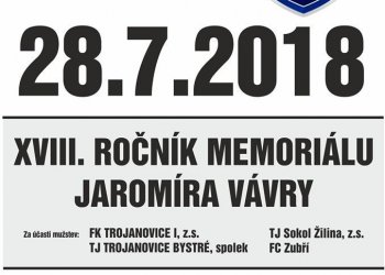Zubří čeká XVIII. ročník Memoriálu Jaromíra Vávry