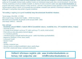 Pozvání na brankářský kemp Moravskoslezské Brankářská Akademie