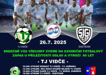 V sobotu 26. července oslaví ve Vidči 80 let od vzniku Tělovýchovné jednoty a fotbalového klubu