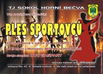 TJ Sokol Horní Bečva zve na ples sportovců