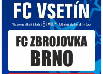 Fotbalový svátek na Valašsku MOL Cup Vsetín - Zbrojovka Brno, středa 30. 8. - 17:00