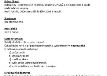 Foto č. 2 - Informace k závěrečnému turnaji o přeborníka OFS Vsetín mladších žáků v Kateřinicích