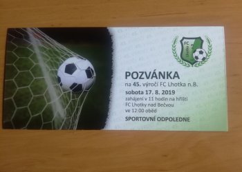 Foto č. 1 - FC Lhotka nad Bečvou zve na oslavy 45. výročí založení klubu
