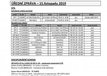 Foto č. 1 - ÚZ OFS Vsetín 15. 11. a termínová listina - jaro 2020