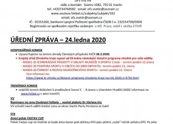 Foto č. 1 - ÚZ OFS Vsetín - 24. ledna a termínová listina pro jaro