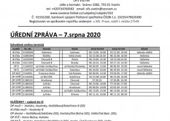 Foto č. 1 - ÚZ OFS Vsetín 7. srpna a Rozpis soutěží ročníku 2020/2021