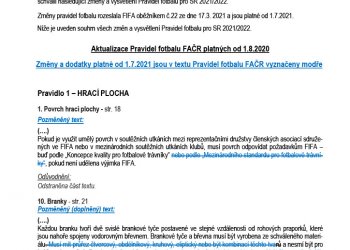 Foto č. 1 - Změny pravidel fotbalu od 1. 7. 2021