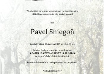 Foto č. 1 - Do fotbalového nebe odešel Pavel Sniegoň